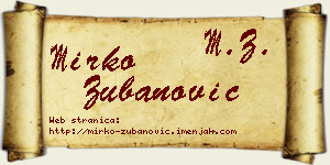Mirko Zubanović vizit kartica